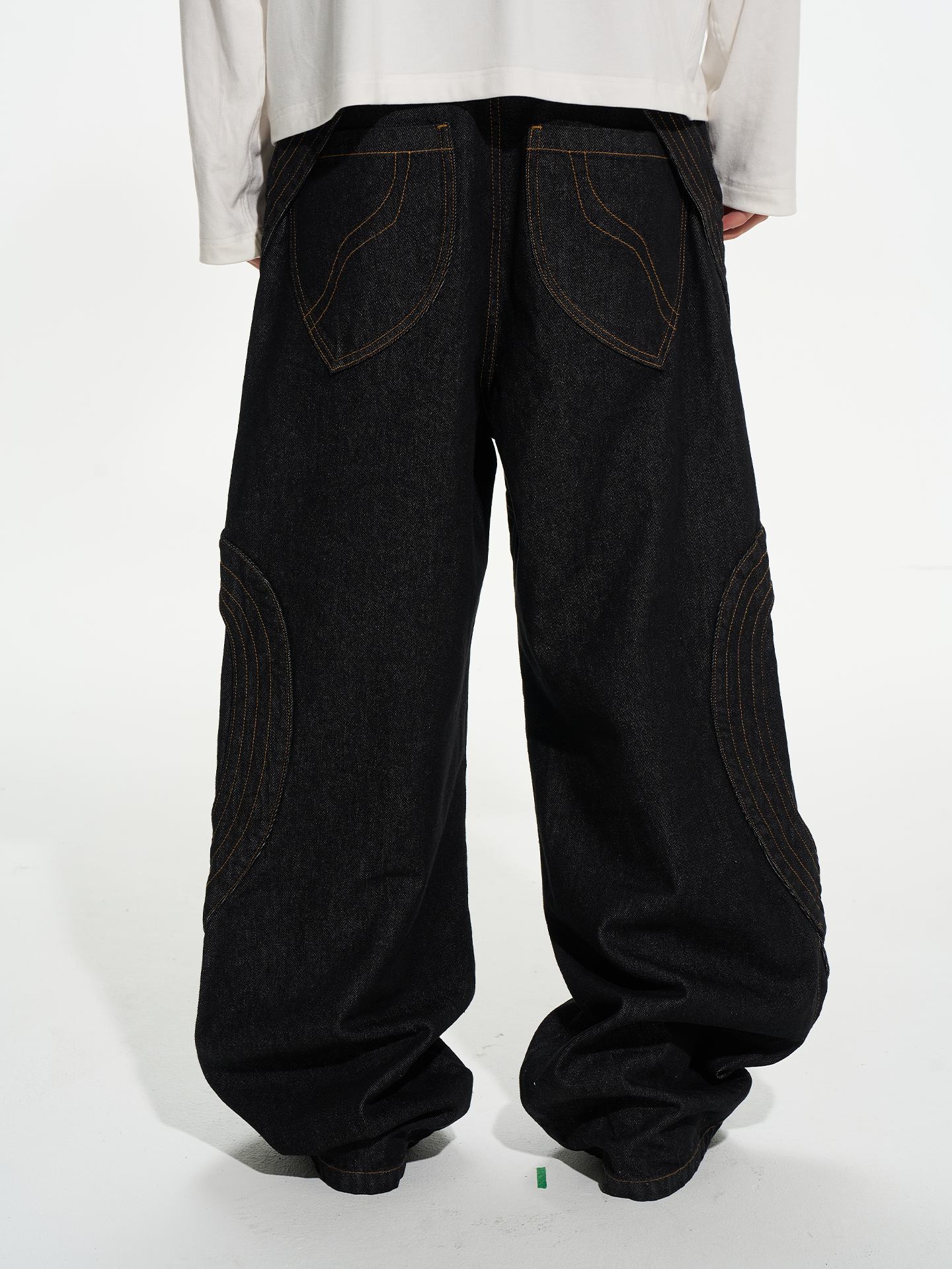 Spiral Stitch Raw Denim Jeans