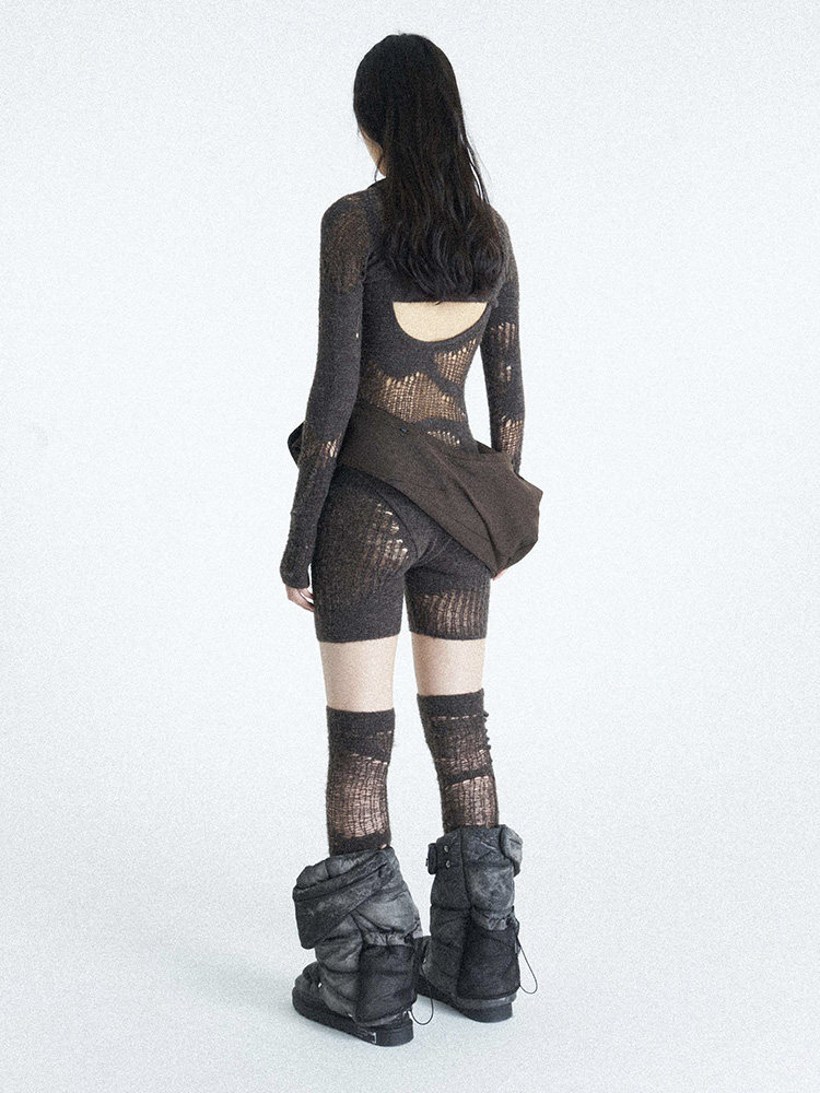 Topographic Pattern Knit Top