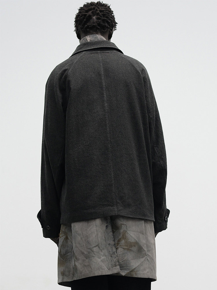 Raglan Sleeve Dropped Shoulder Jacket