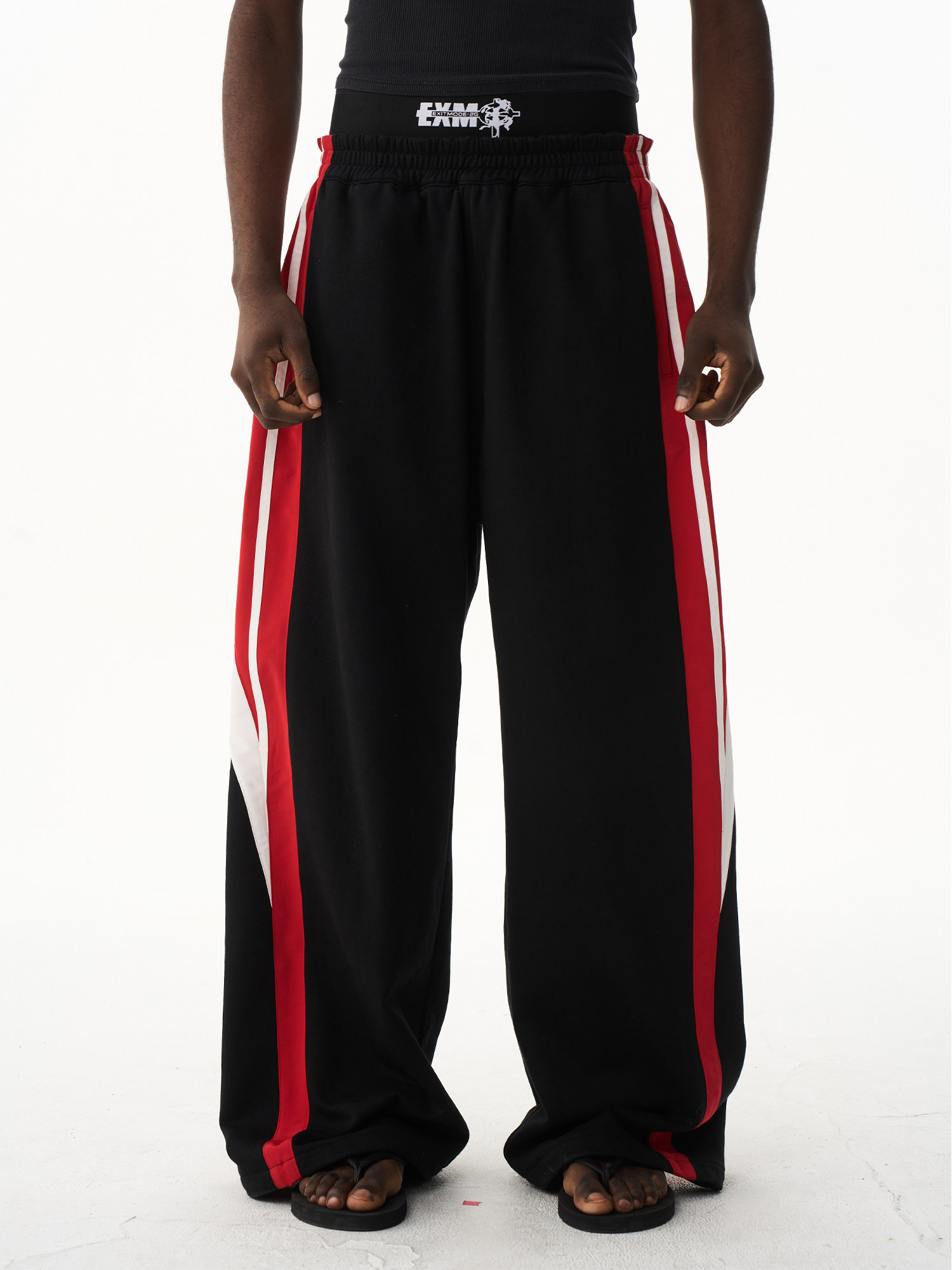 Double-Waist Printed Sport Sweatpants
