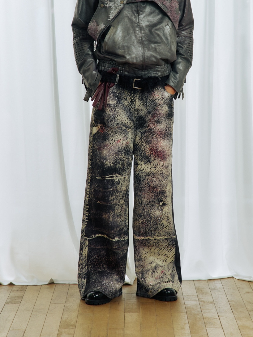Mottled Printing Jeans