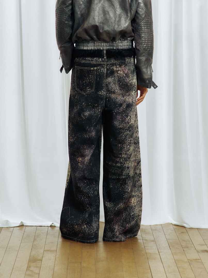 Mottled Printing Jeans