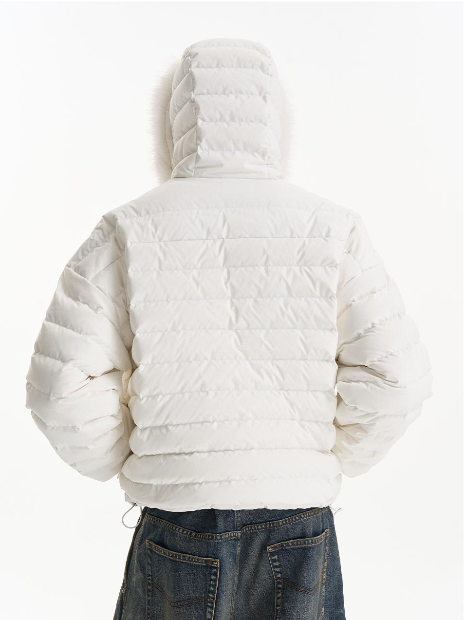 Quilted Oversized Detachable Fur Collar Puffer