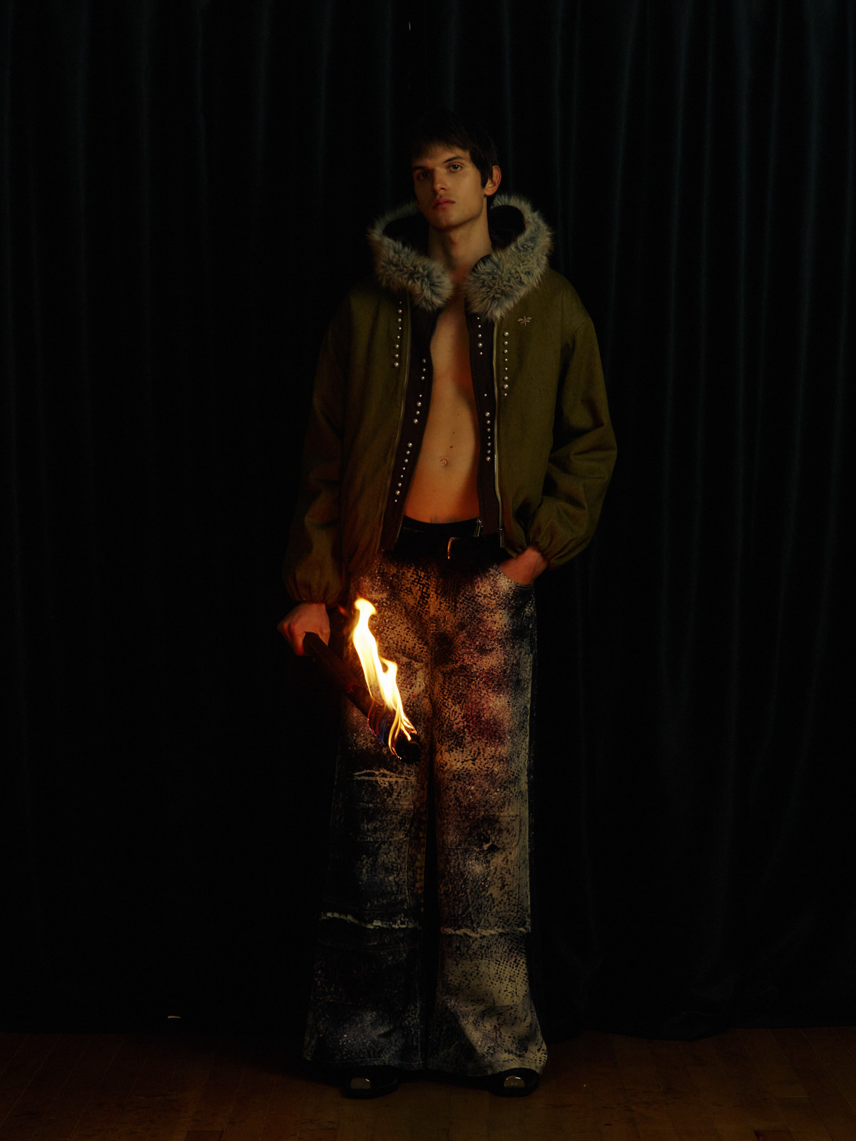 Mottled Printing Jeans