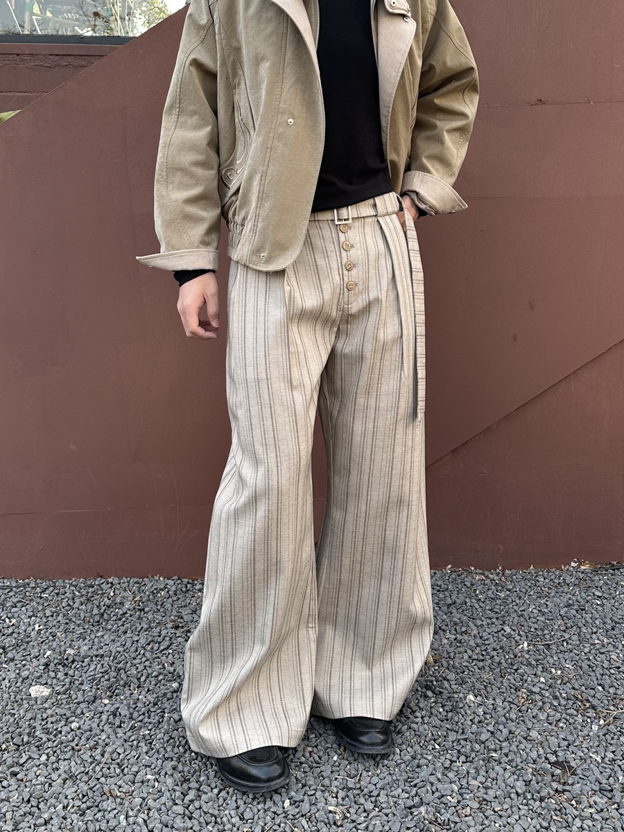 Dzi Stripe Wide-Leg Trousers