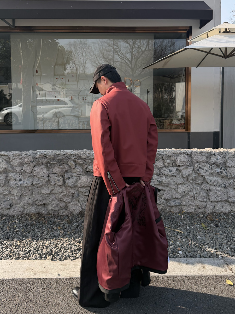 Crimson Blade Black-Red Rafa Leather Jacket