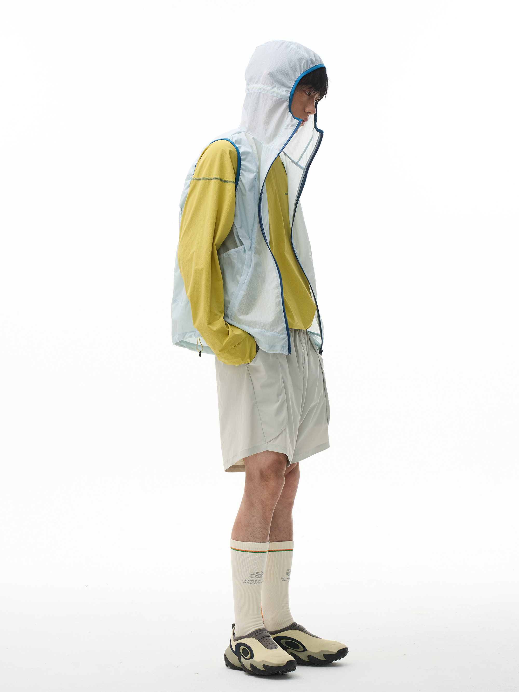 Ripstop Asymmetric Placket Sun-Protective Hooded Vest
