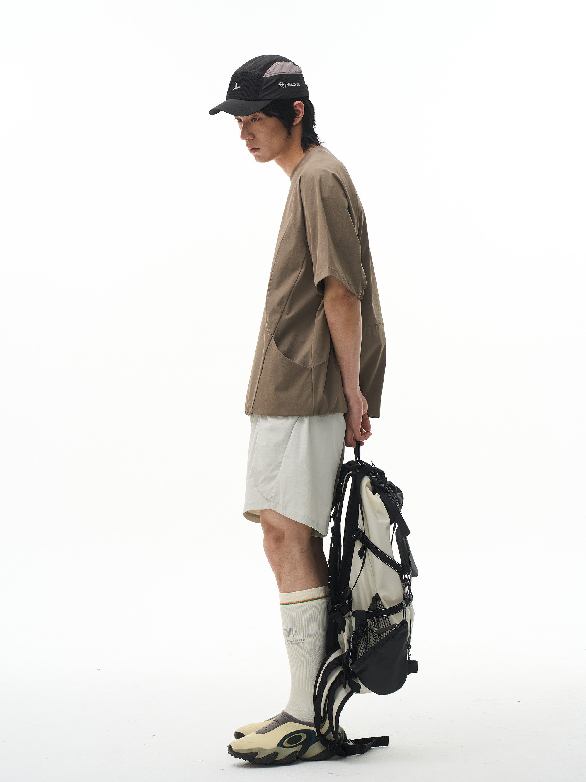 Topstitched Functional Short Sleeve