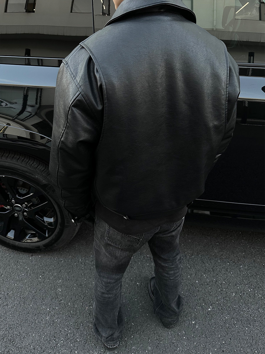 Black Domain Heavyweight Leather Condor Jacket