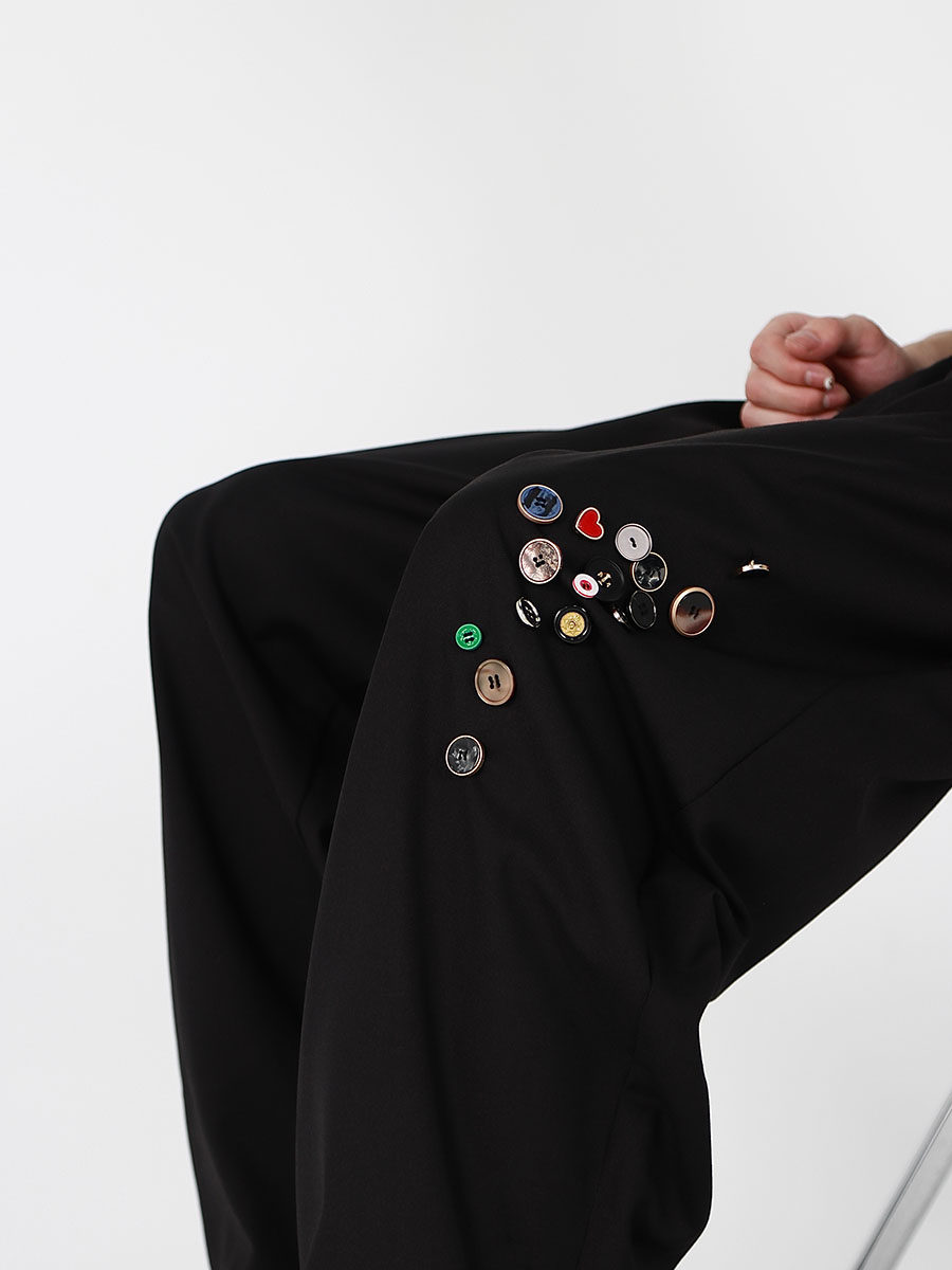 Metal Button Dress Trousers