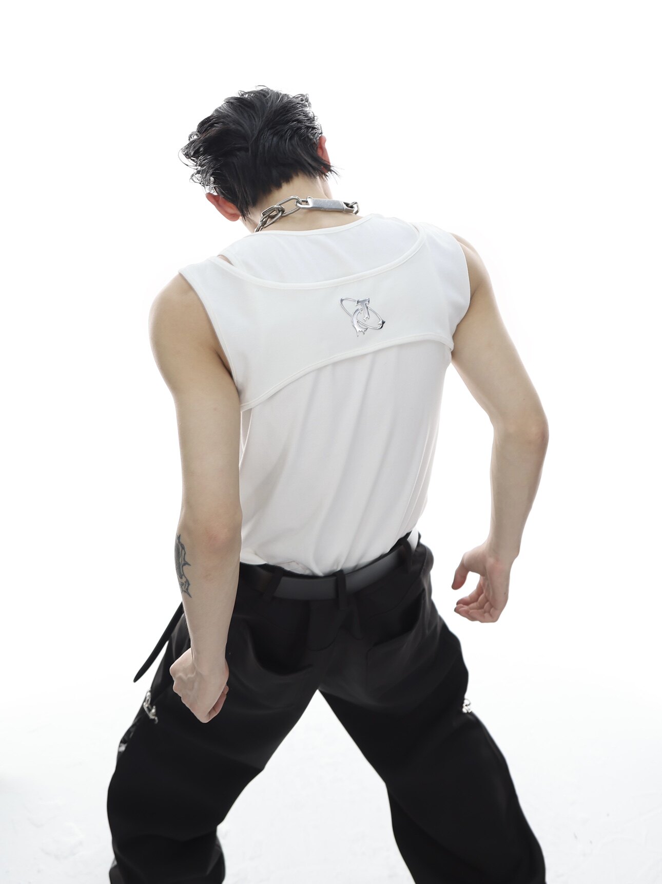 Faux Two-Layer I-Buckle Tank Top