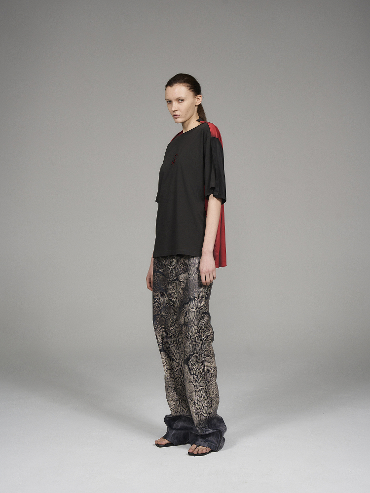 BLINDNOPLAN Level Series Gradient Embroidery Spliced Tennis T-Shirt