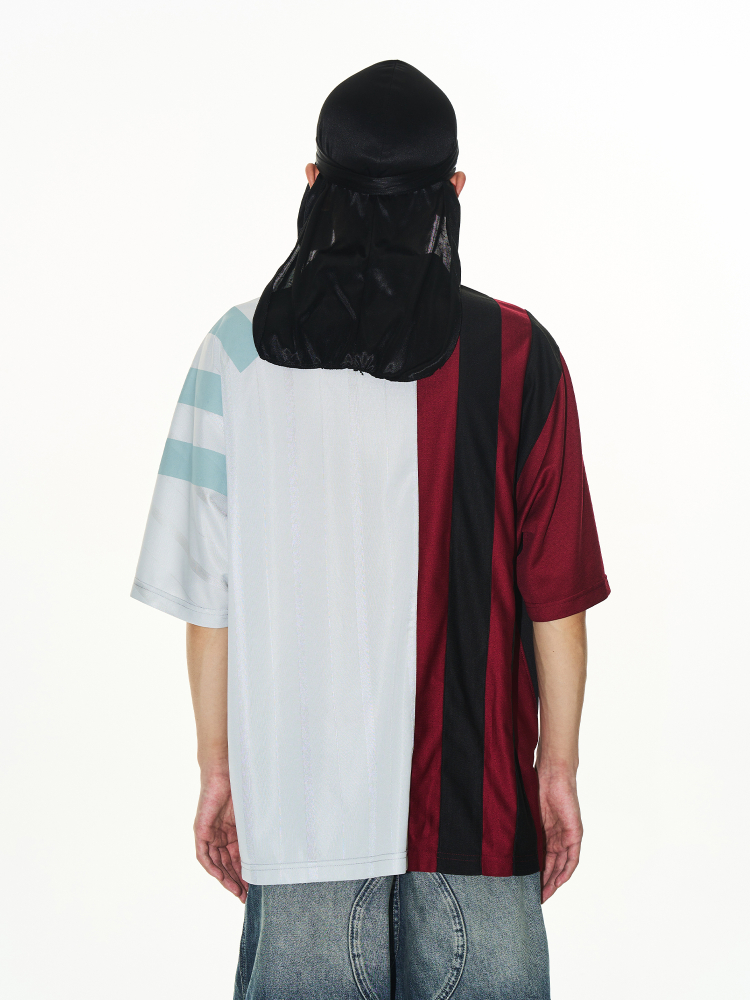 EXITMODE BY BLINDNOPLAN Color-Block Spliced Print Polo