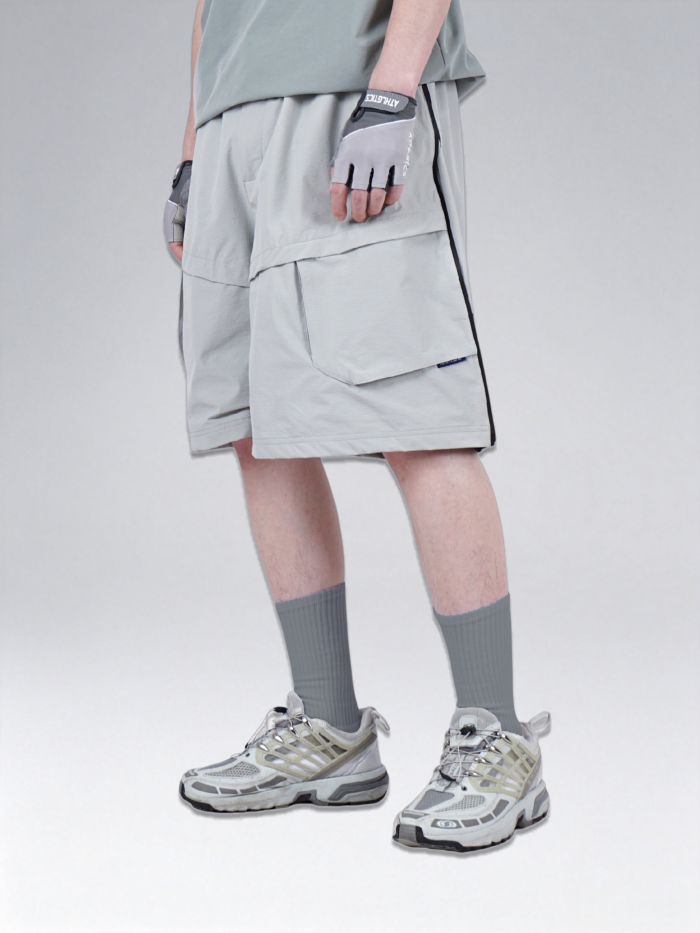 Two-Tone Quick-Dry Side-Zip Shorts