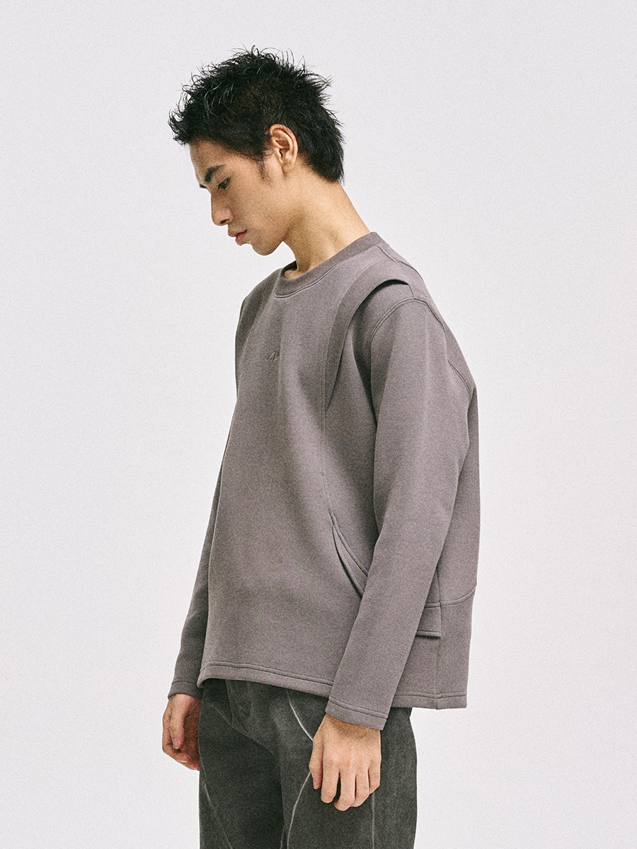 Foam-Knit Articulated Long Sleeve Top