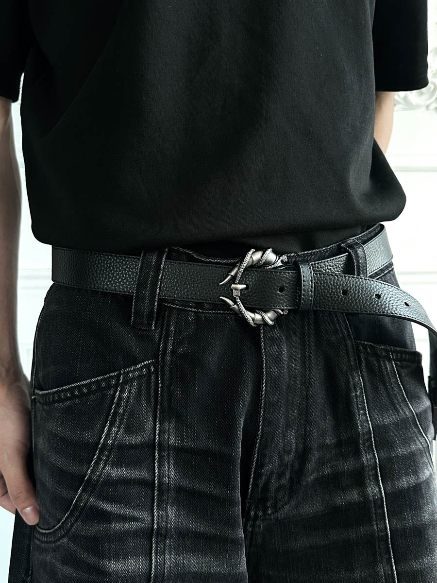 Candle Dragon Head Layer Cowhide Belt