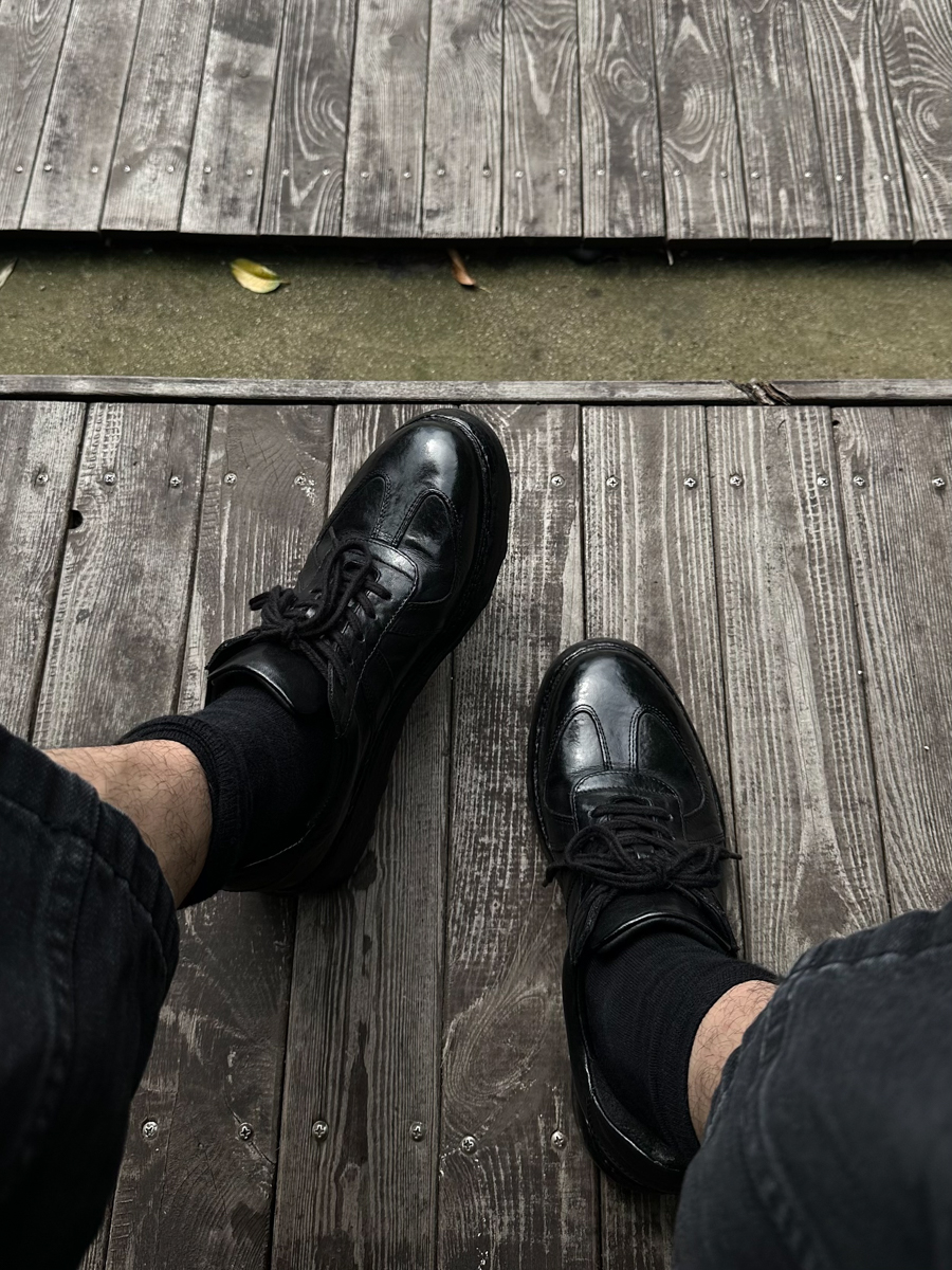 Black Domain Washed Horsehide German Army Trainer