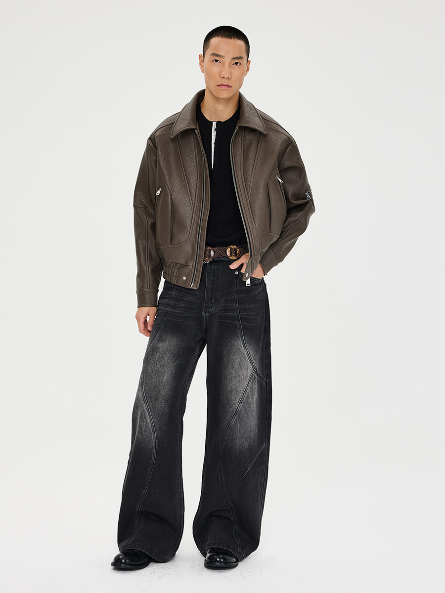 Troy Oversized Leather Jacket