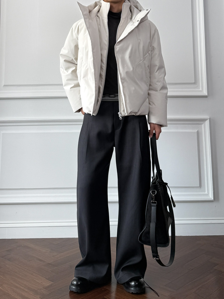 Creed Diagonal-Front Quilted Down Jacket