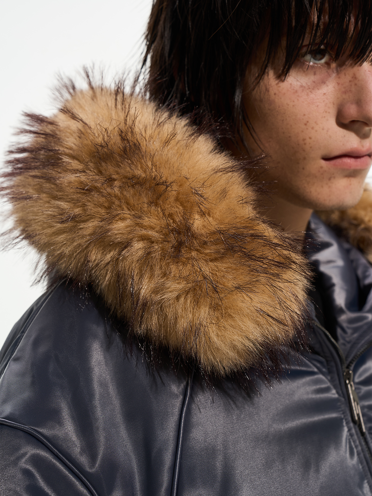 Detachable Fur-Trimmed Cotton Jacket