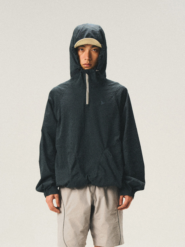 Seersucker Hooded Jacket