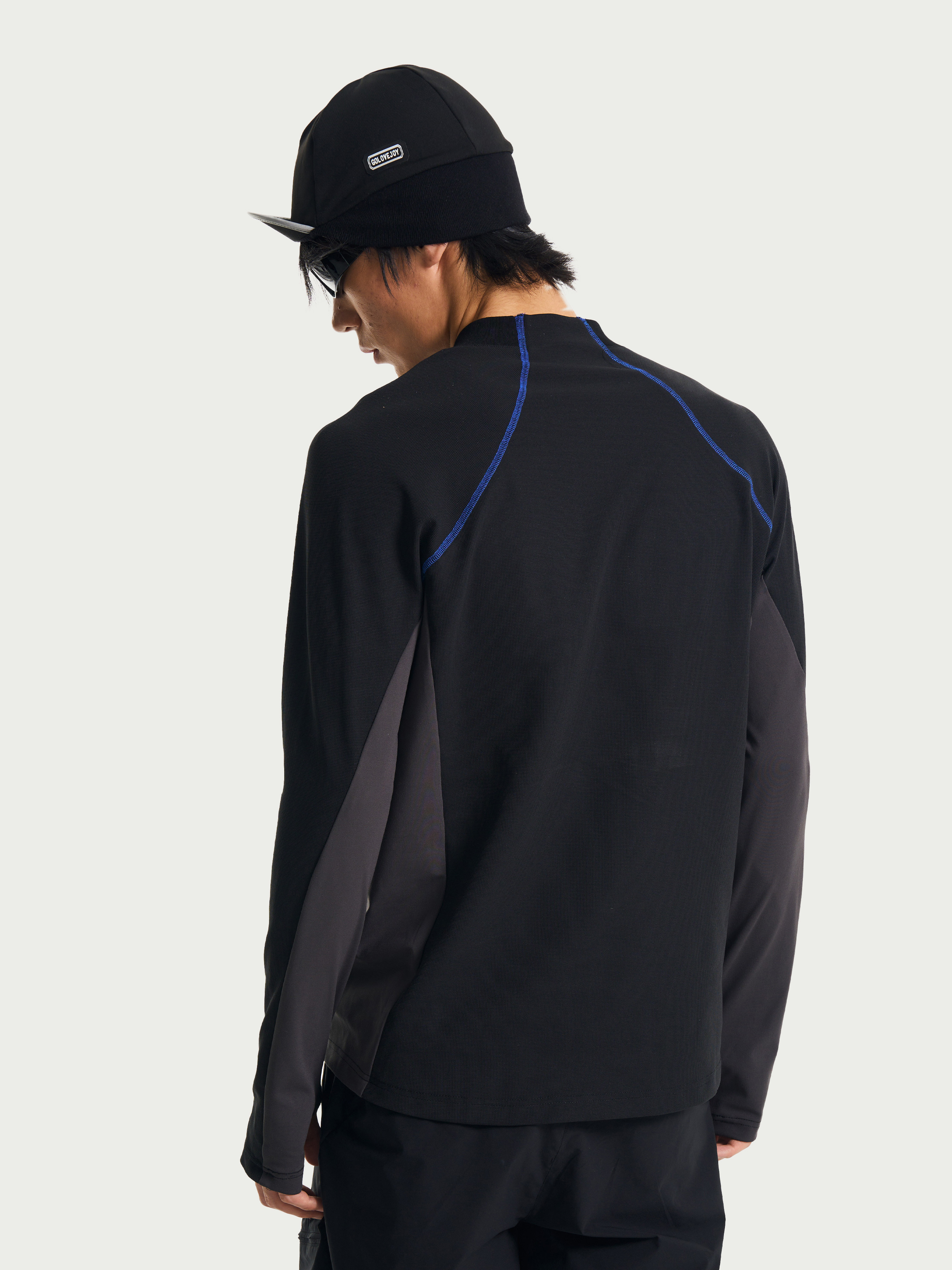 Stretch Waffle-Knit Sport Long Sleeve