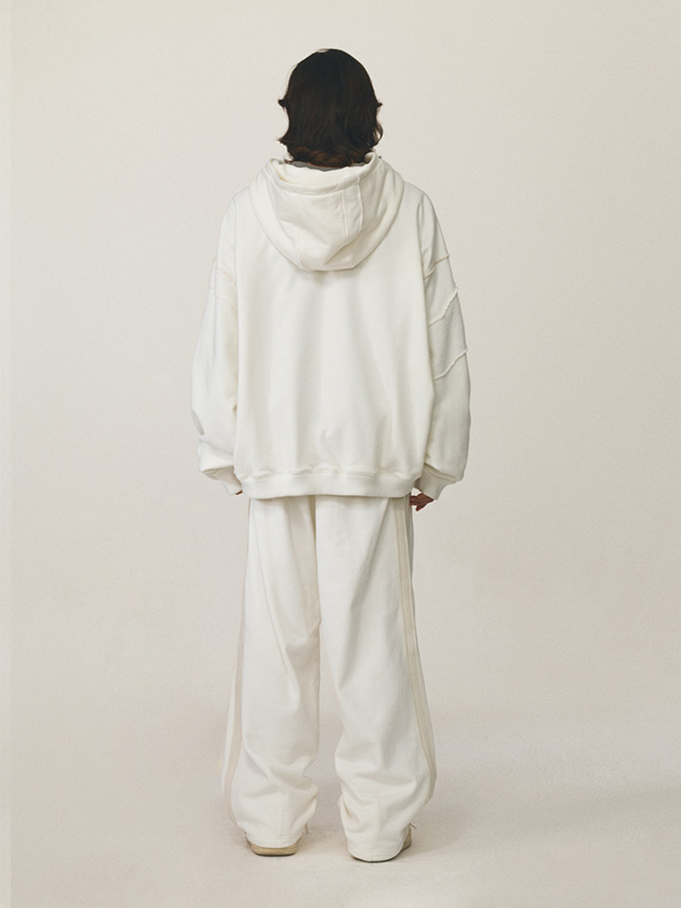 Side-Stripe Embroidered Wide-Leg Sweatpants