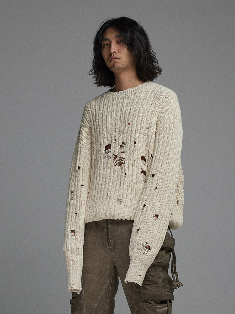 Deconstructed Wormhole Knit Sweater