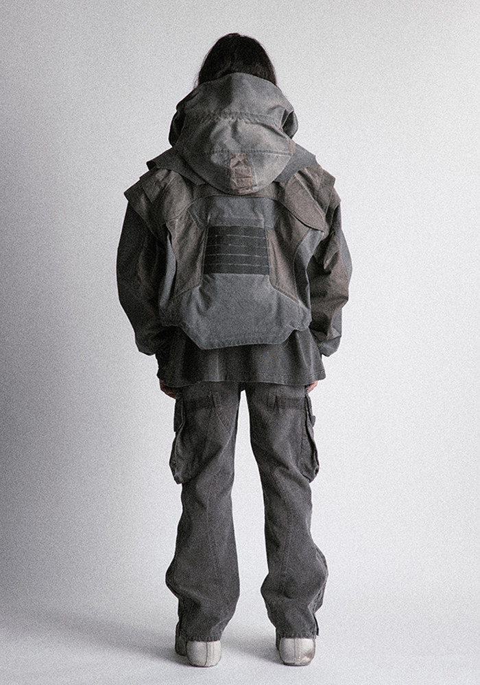 Structured Washed Cropped Jacket