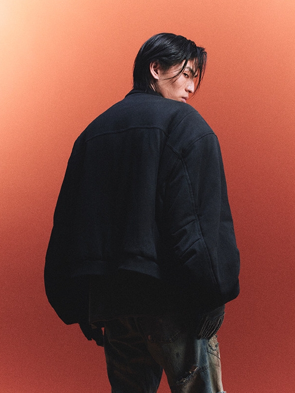 Oversized Shoulder-Padded Jacket