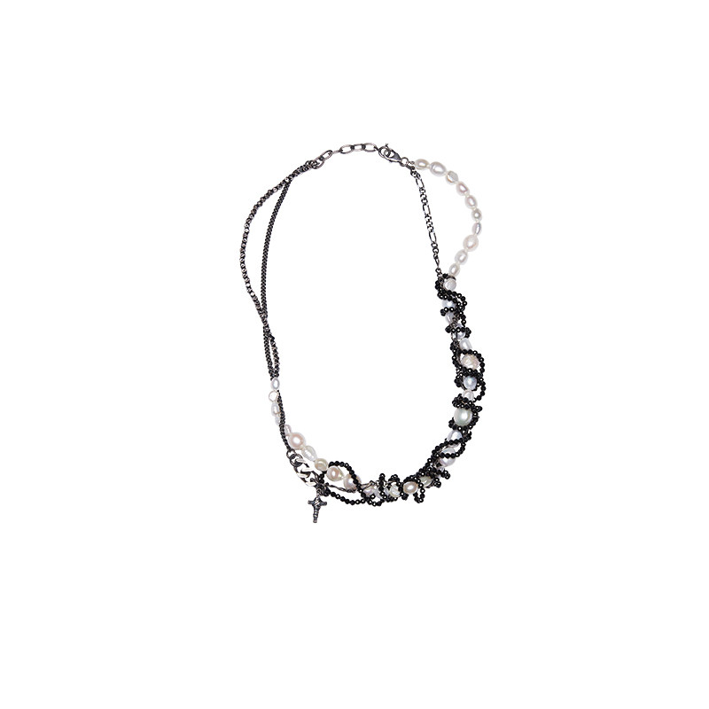 Mummy Pearl Cross Necklace