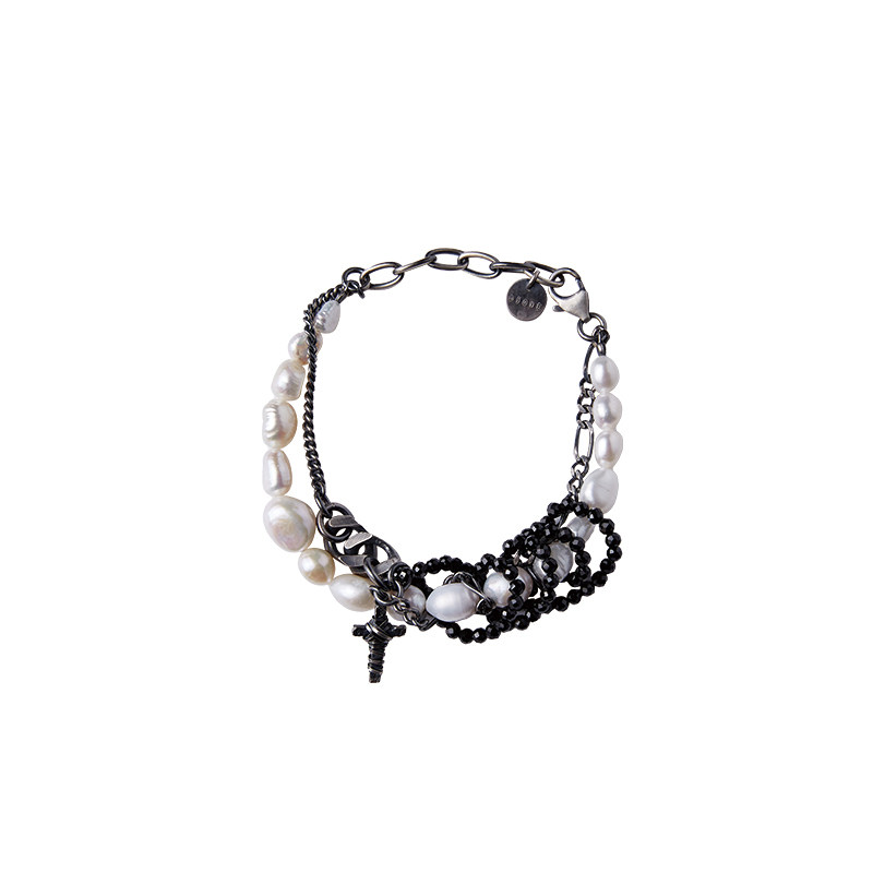 Mummy Pearl Cross Bracelet