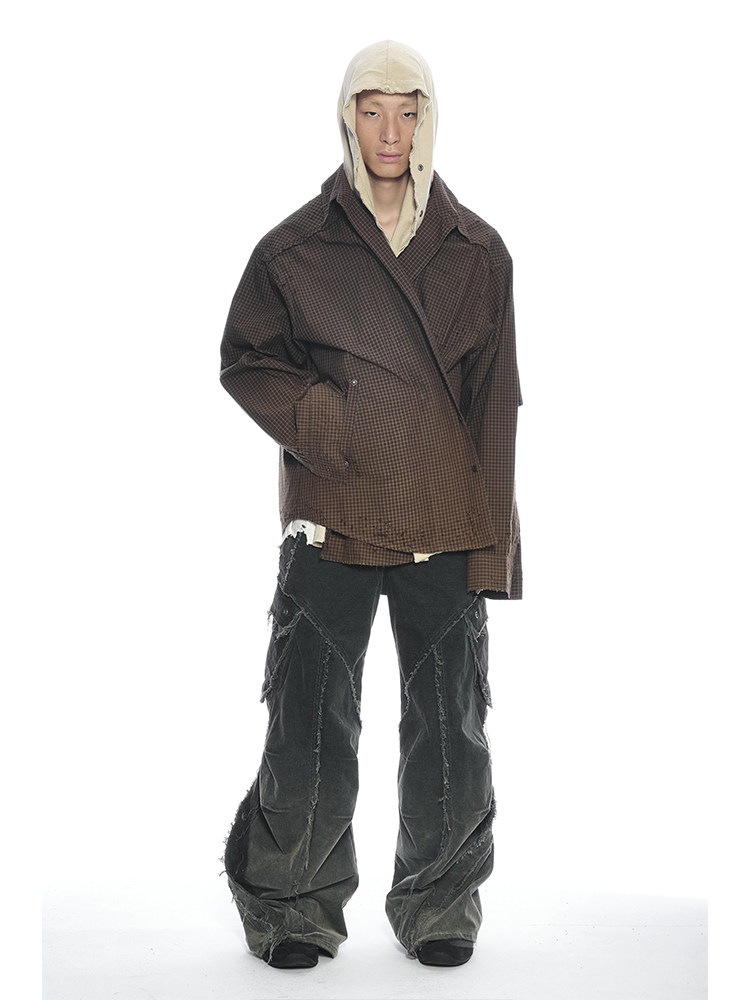 NOMAD Gradient Distressed Plaid Shirt