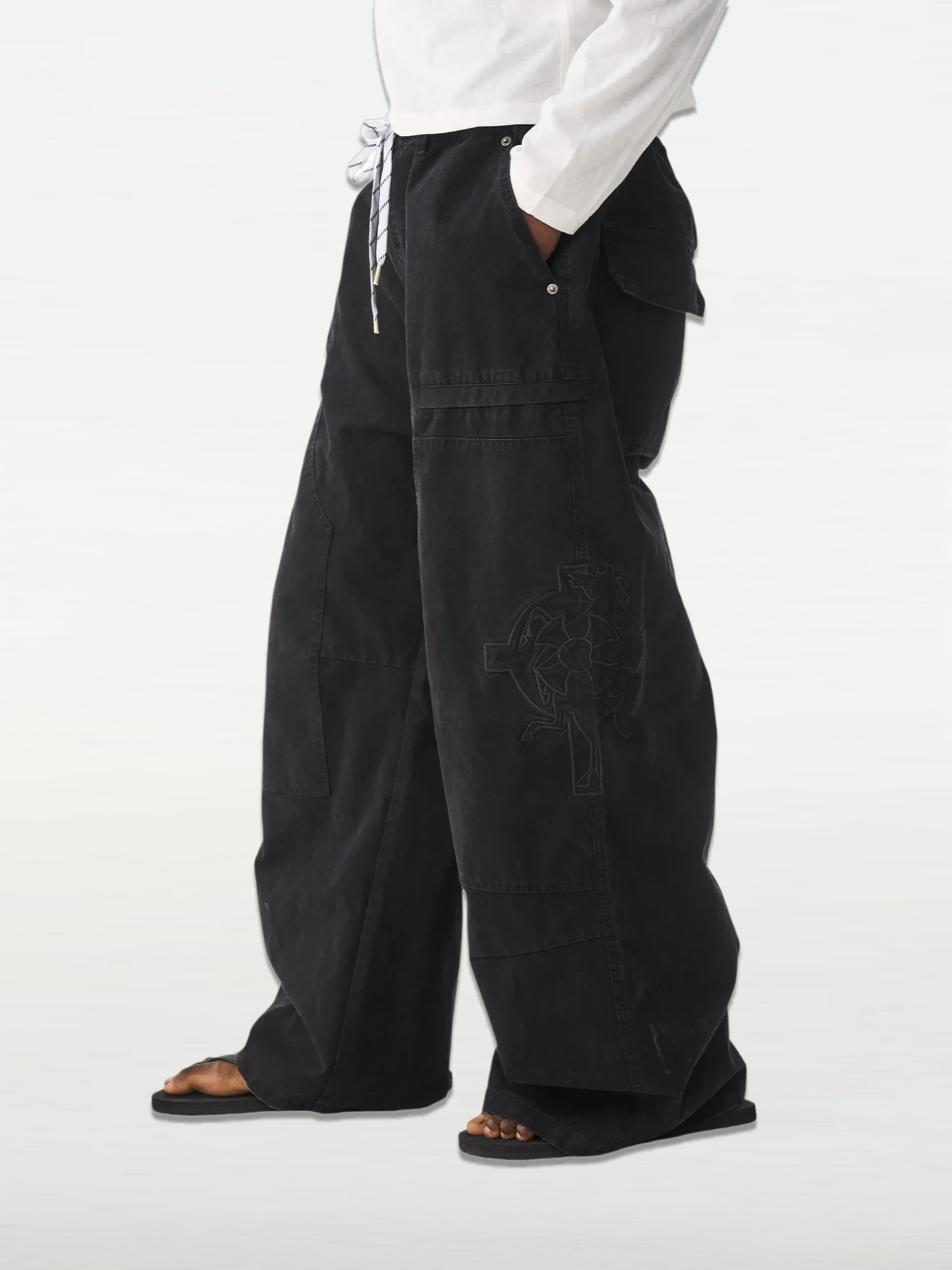 Warhorse Embroidered Washed Lumber Baggy Pants