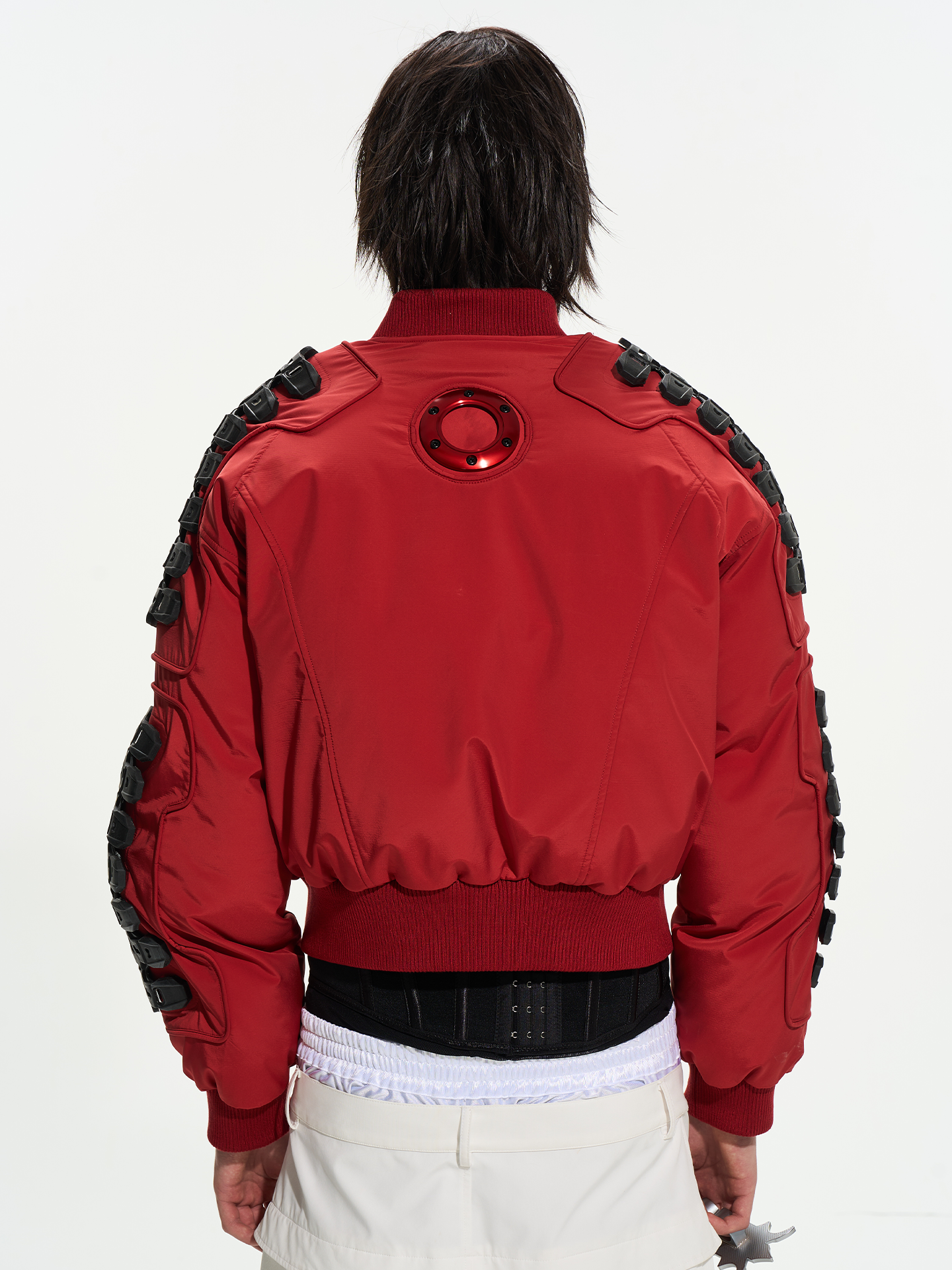 Heavy‑Duty Spine System MA‑1 Red Quilted Jacket