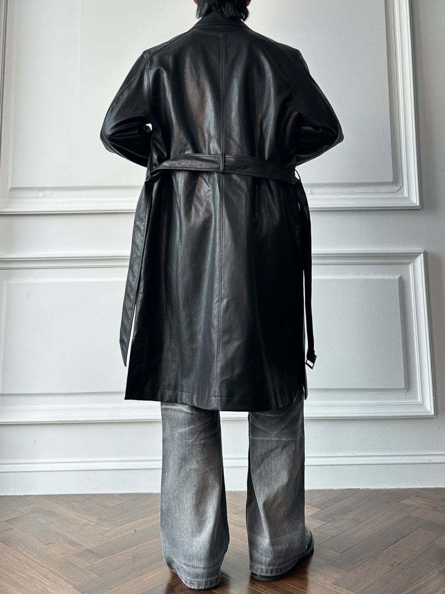 Nocturnal Leather Trench Coat