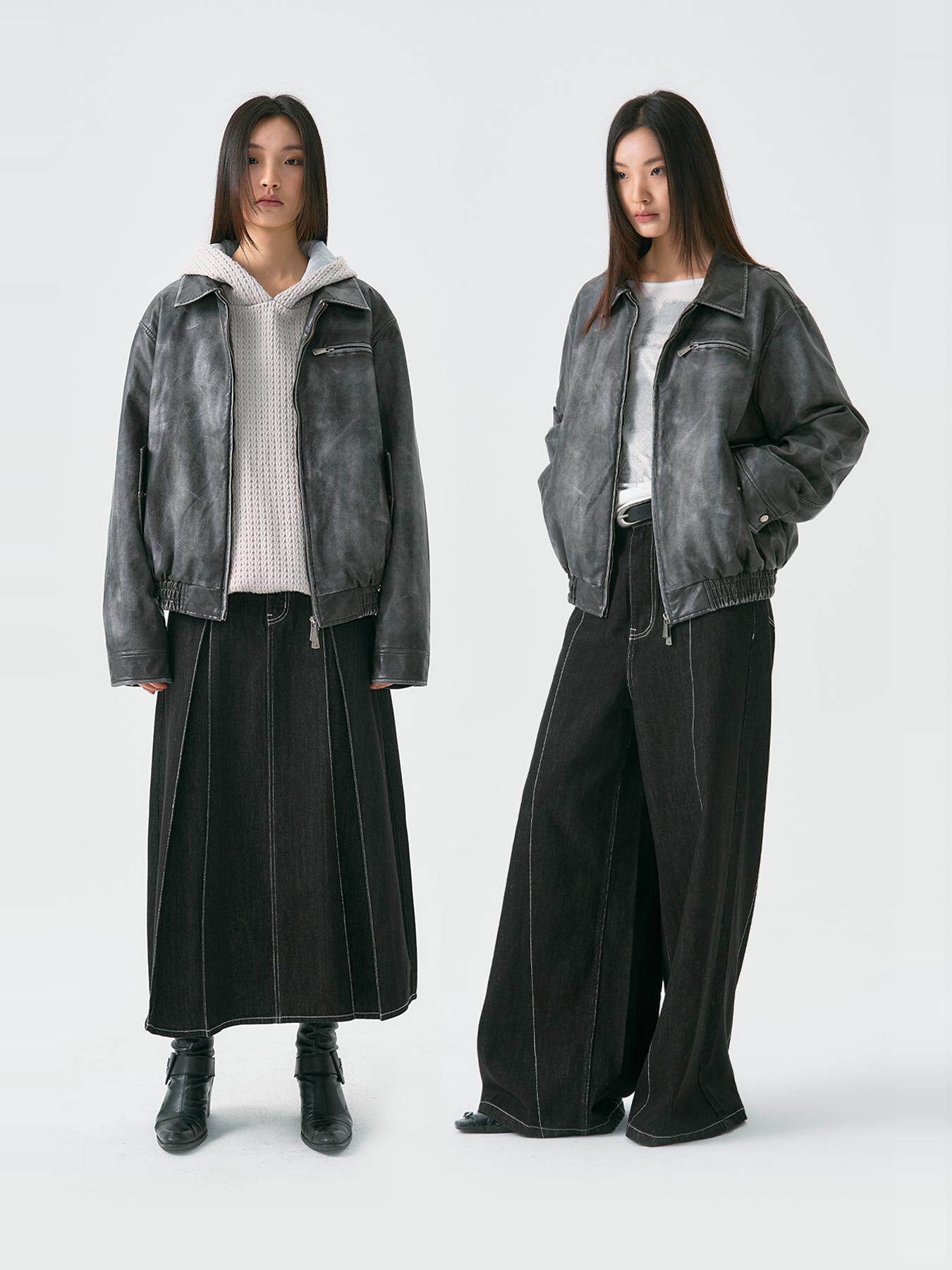 Cross Leather Jacket