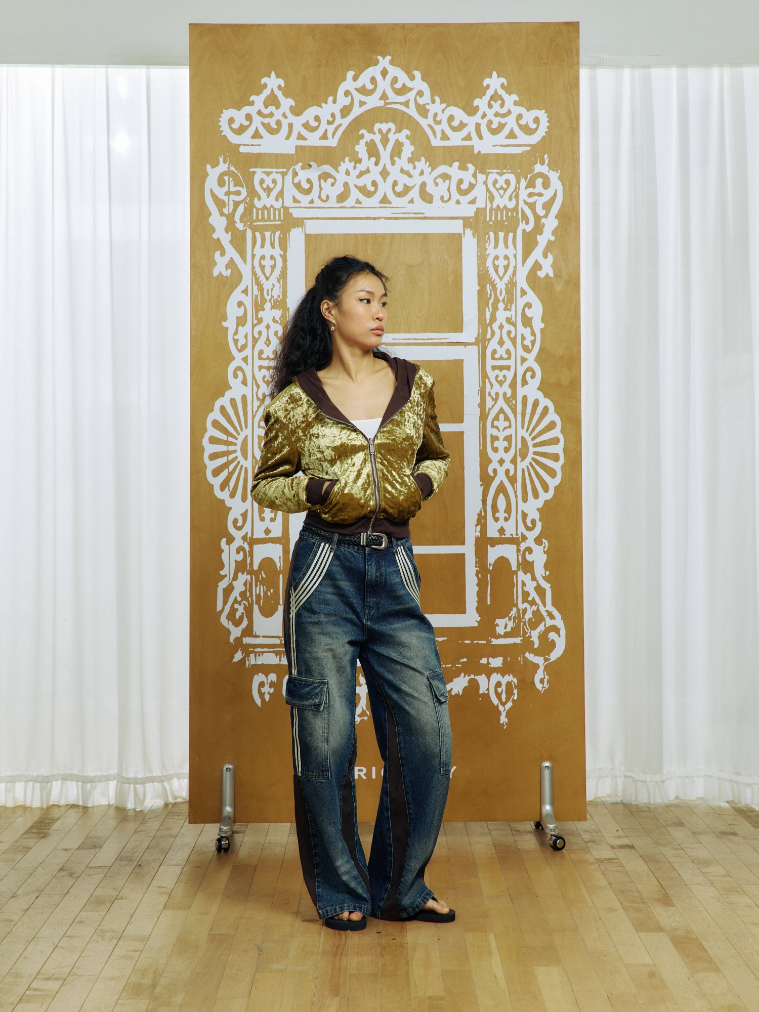 Striped Decorative Jeans