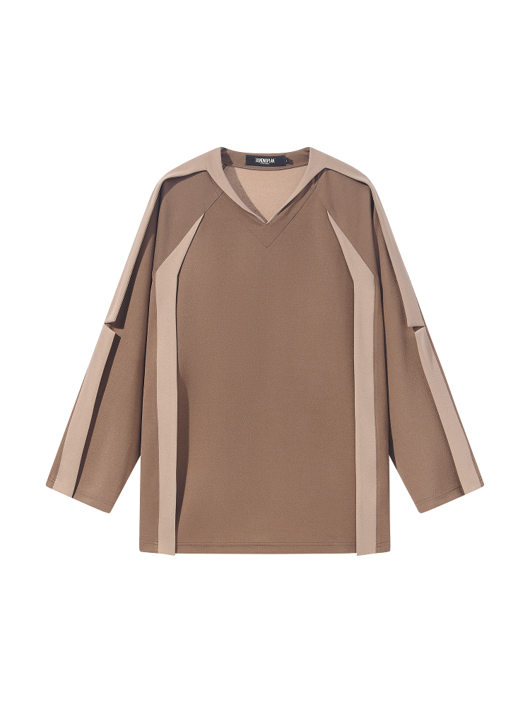 BLINDNOPLAN Level Series V-Neck Flying Panel Long-Sleeve T-Shirt