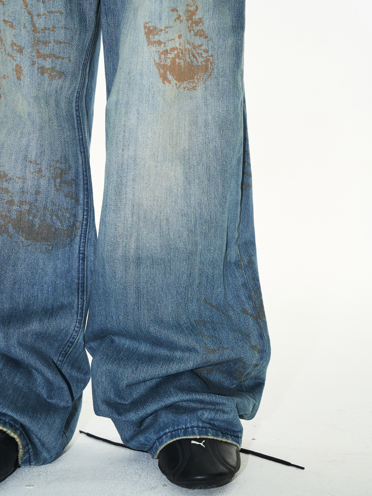 EXITMODE BY BLINDNOPLAN Footprint Washed Blue Jeans