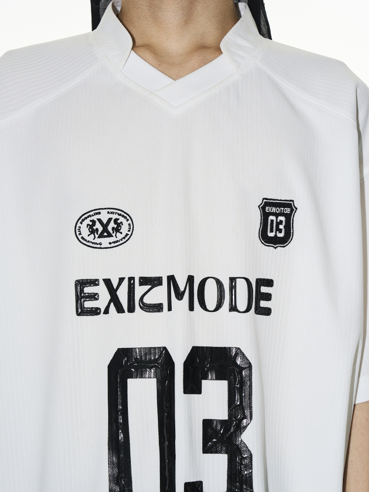 EXITMODE BY BLINDNOPLAN Striped Sports Print Jersey