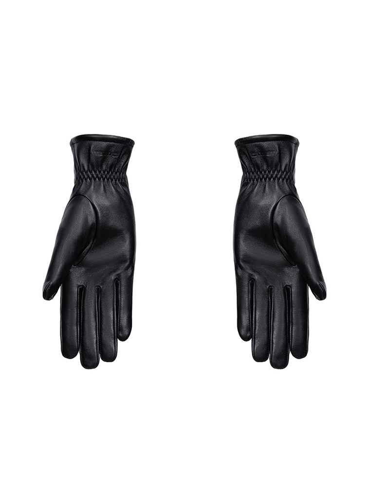 Black Domain Lambskin Leather Gloves
