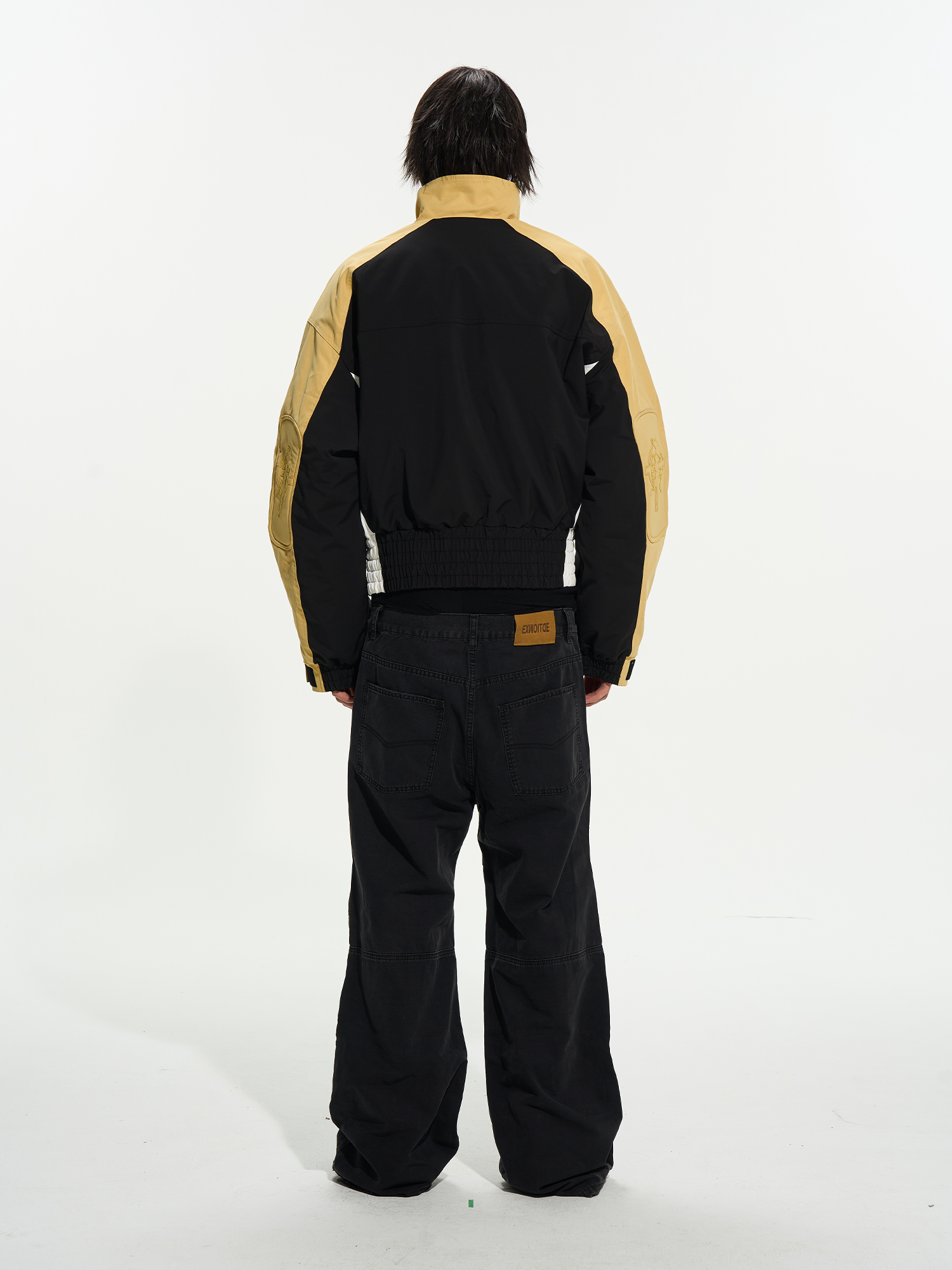 Color-Block Oversized Sport Cotton Jacket