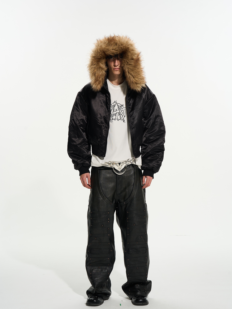 Detachable Fur-Trimmed Cotton Jacket