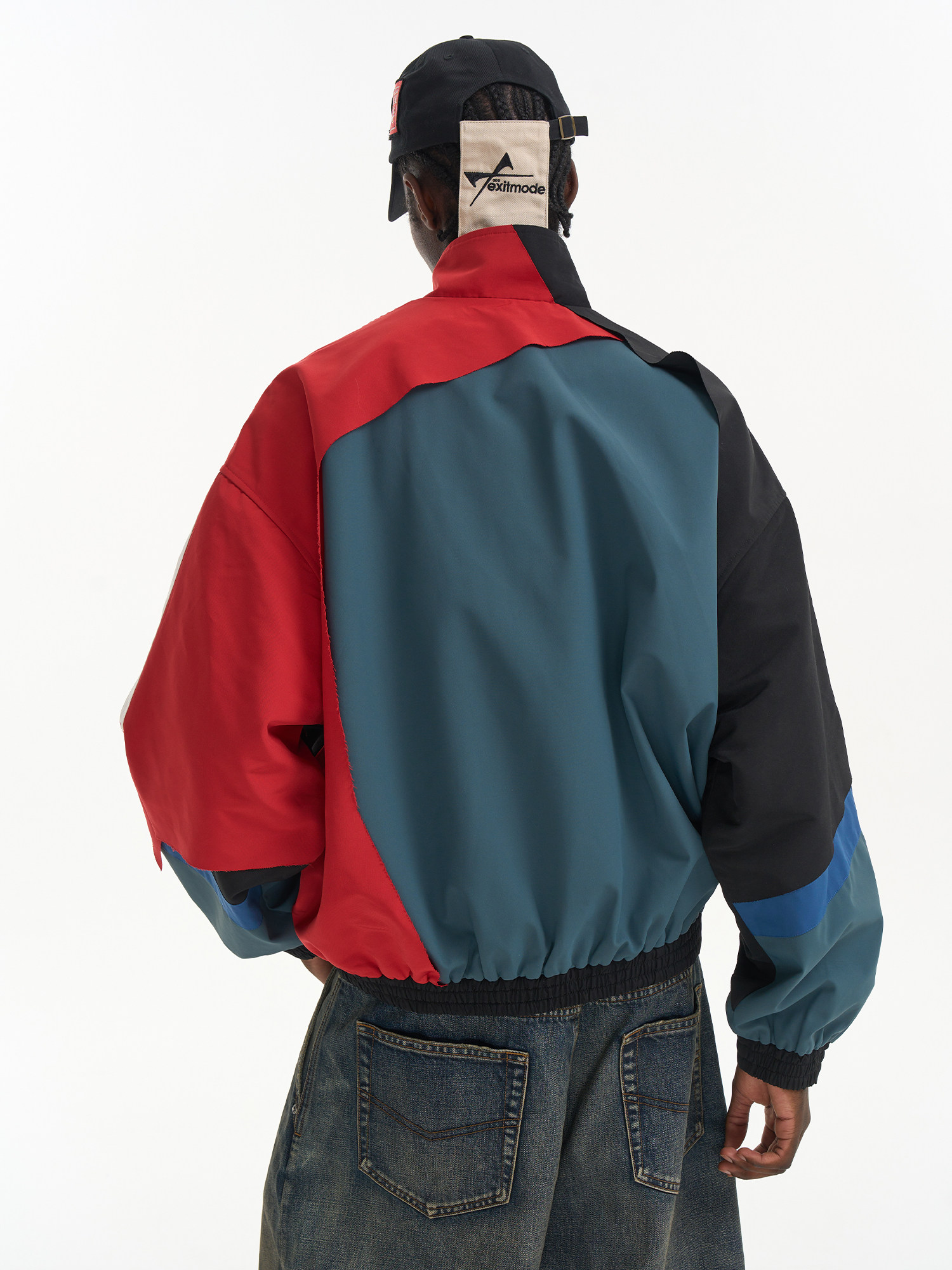 Raw-Edge Cut and Paneled Sport Jacket
