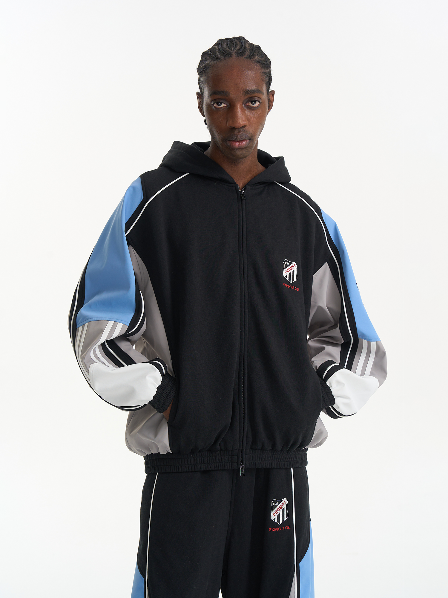 Color-Block Paneled Sport Jacket