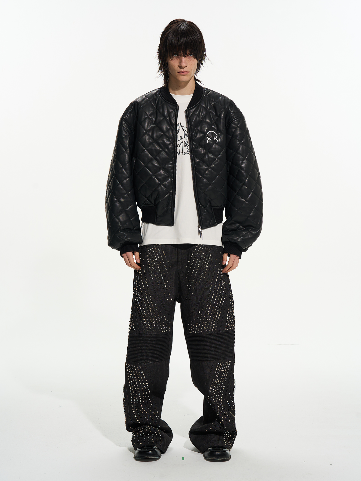 Diamond Quilted MA-1 Bomber Jacket