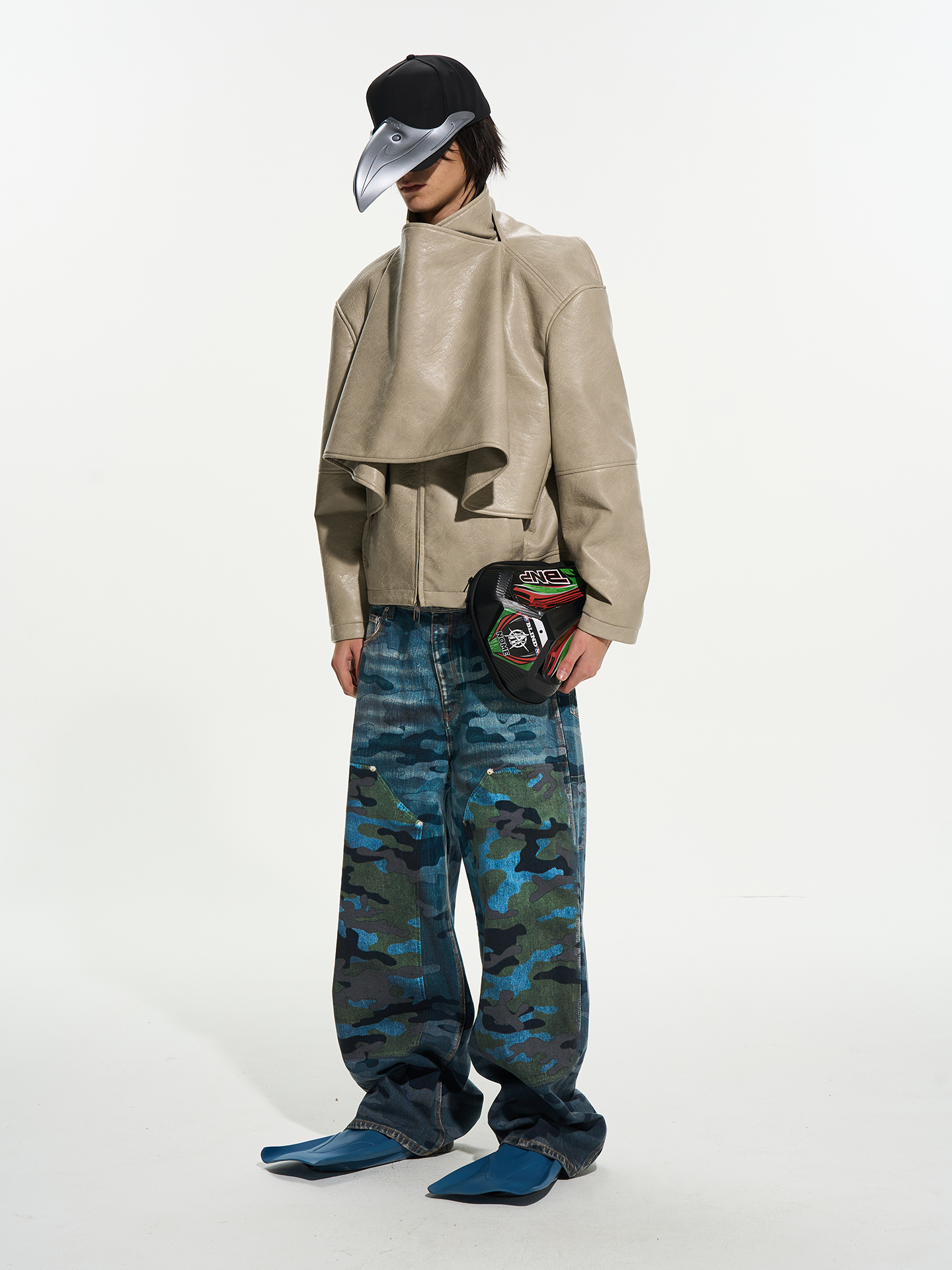 Printed Blue Camo Jeans