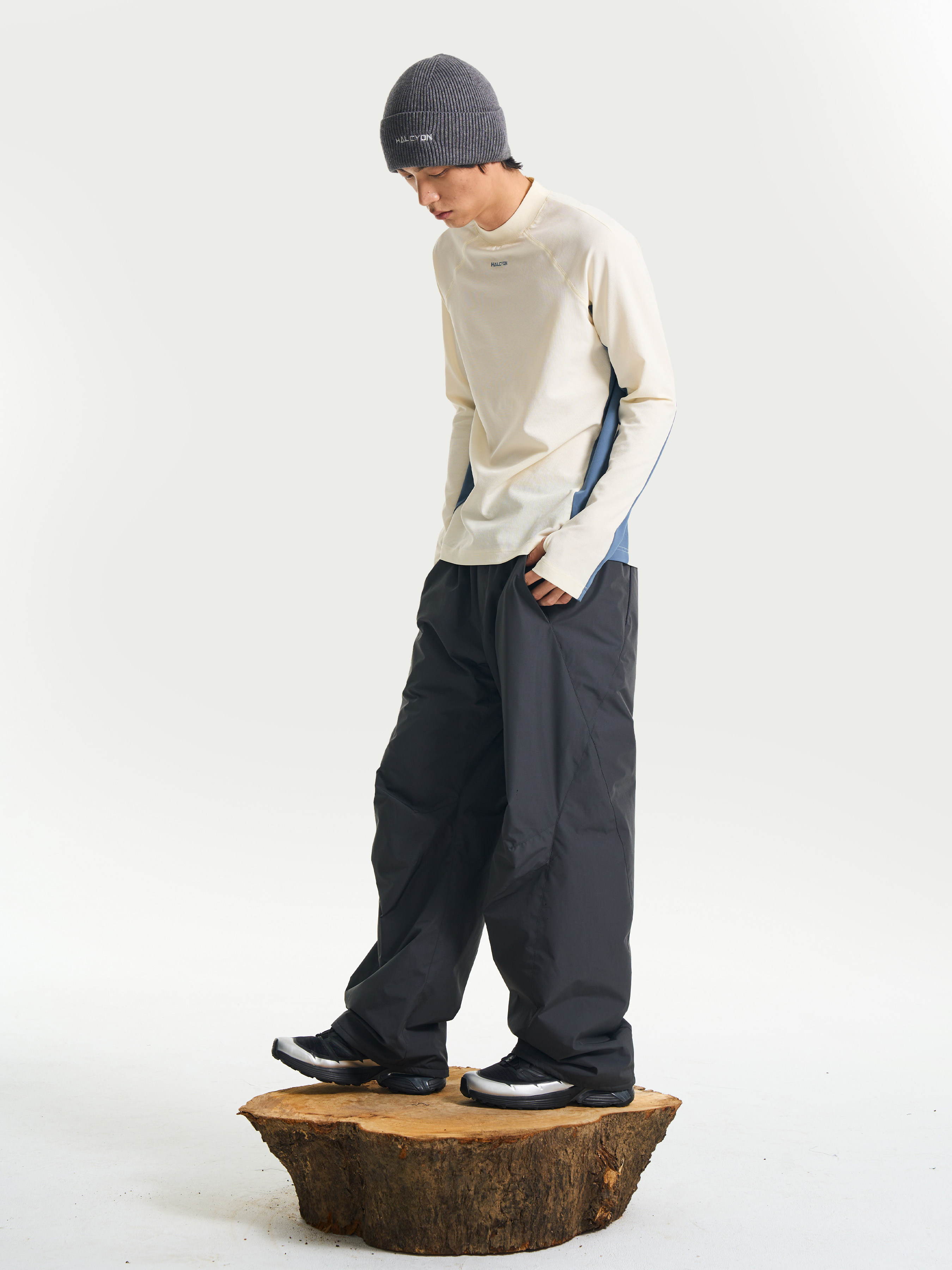 Stretch Waffle-Knit Sport Long Sleeve