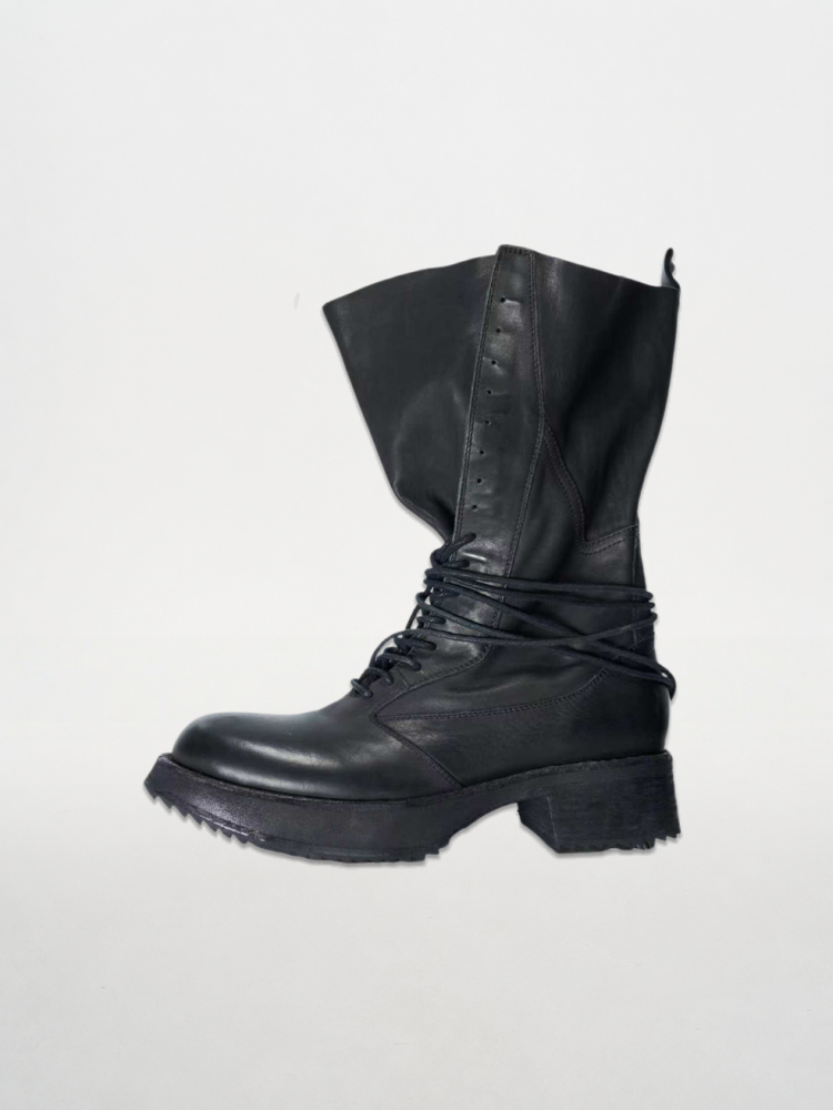 LUNARRIDER Calfskin High-Top Combat Boots